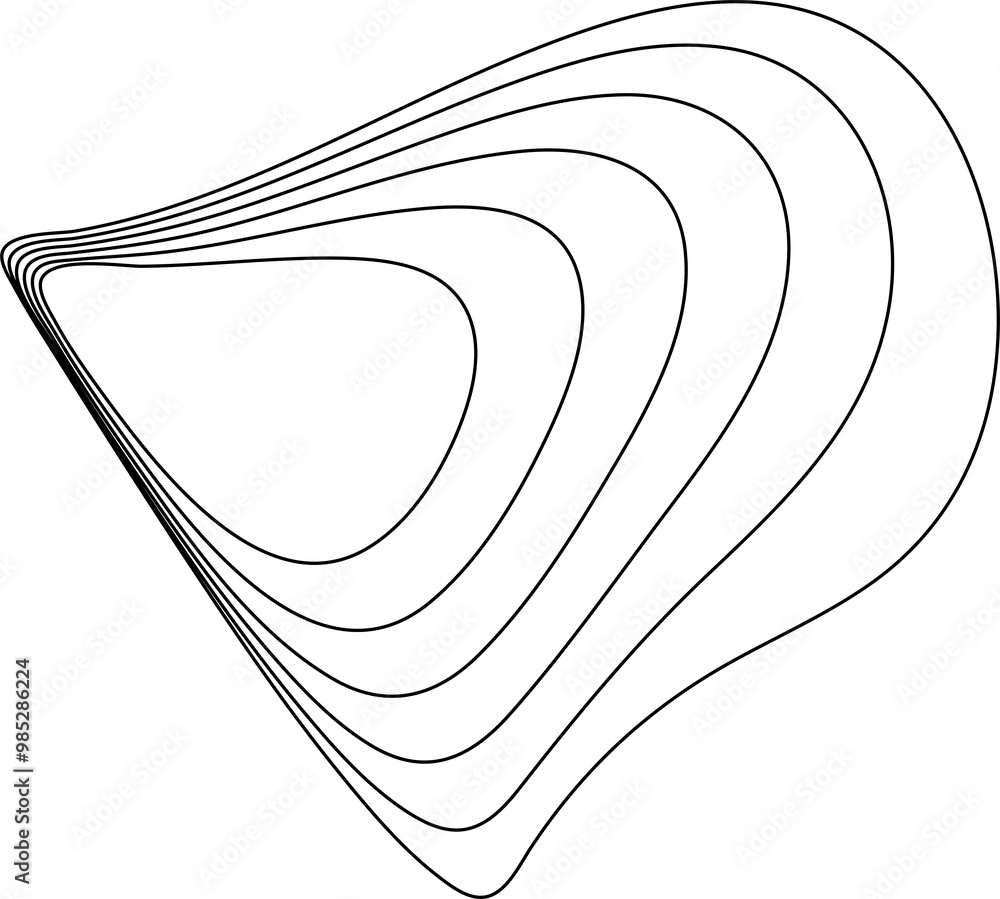 Poster circle blend line fluid shapes made of lines with blend effect