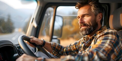 Truck driver on long-haul route.