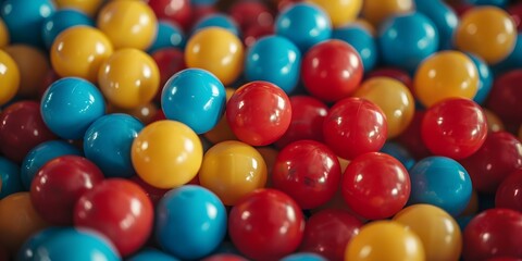 Obraz premium Colorful plastic balls in game center.