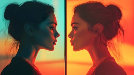 Person Contemplating Their Reflection with Self Acceptance and Confidence