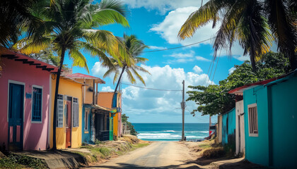 Fototapeta premium Puerto Rico, Puerto Rico Island Landscape, Tropical Vacation Getaway, Caribbean Island