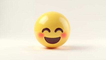 Cute emoticon smile face 3D