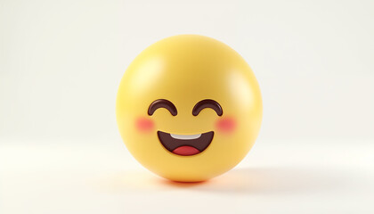 Fototapeta premium Cute emoticon smiling face 3D