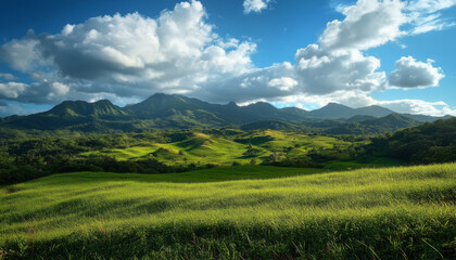 Fototapeta premium Puerto Rico, Puerto Rico Island Landscape, Tropical Vacation Getaway, Caribbean Island