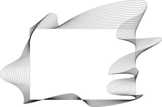 Rectangle liquid line frame blend effect. Technology element