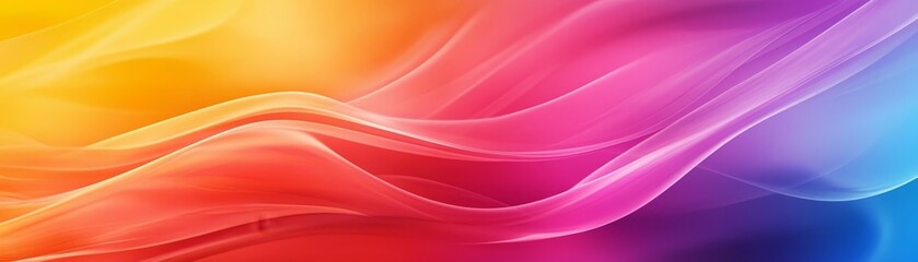 Abstract Colorful Gradient Background with Smooth Wavy Lines