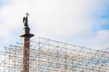 Metal structure near The Alexander Column, Palace Square, St. Petersburg, Russia