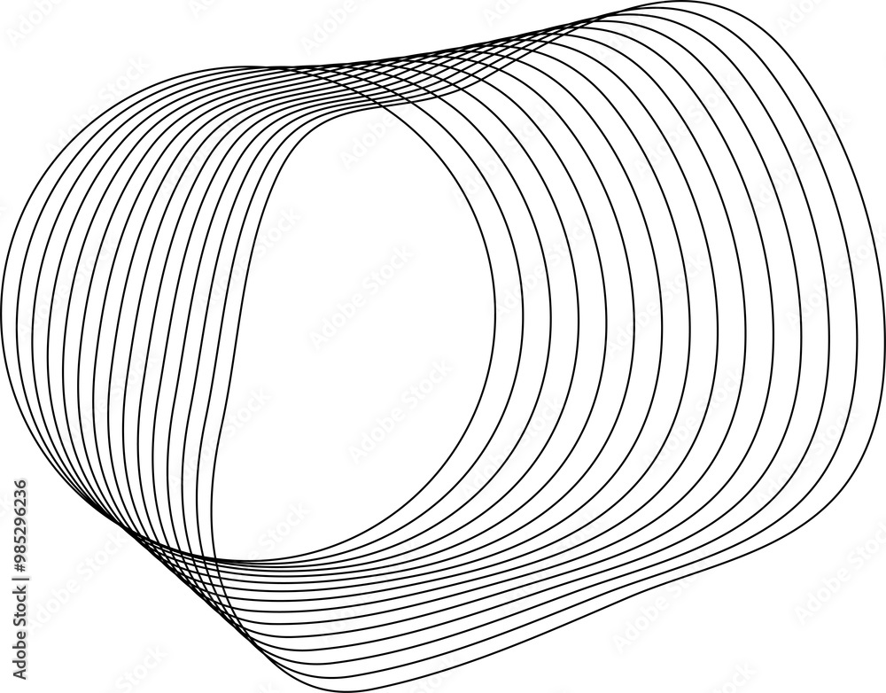 Poster circle frame liquid made of line with blend effect. technology design