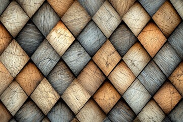 Diagonal wood pattern in warm and cool tones