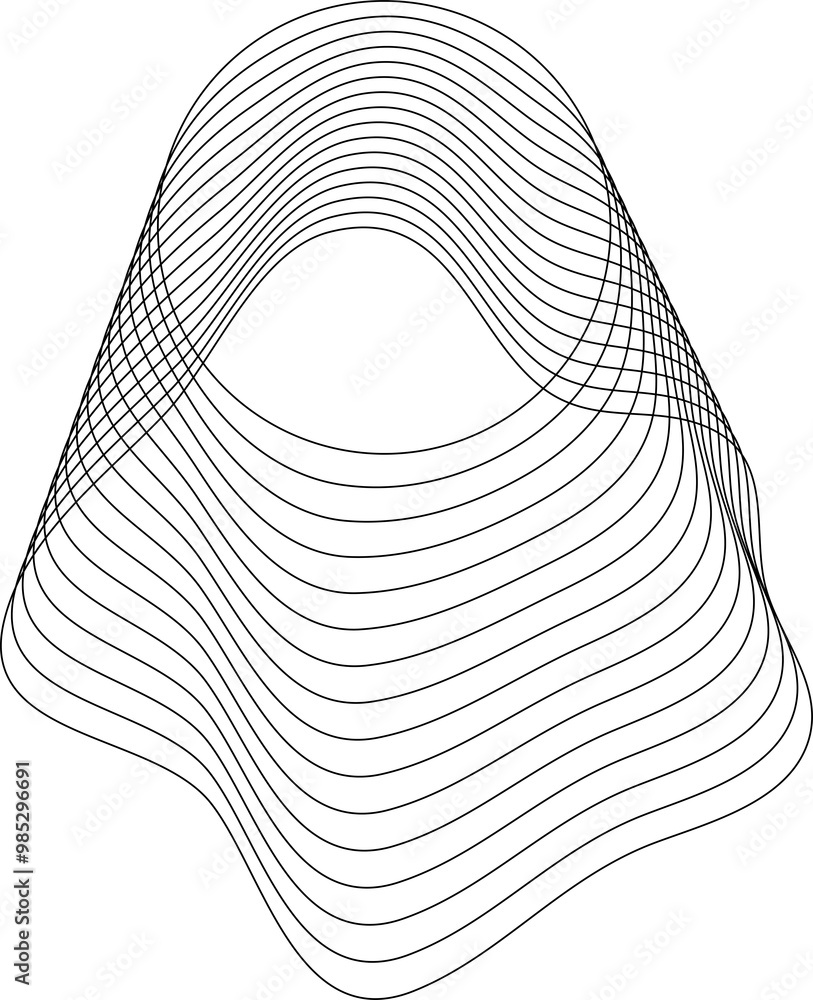 Poster circle frame liquid made of line with blend effect. technology design