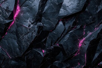 Dramatic abstract background with dark cracked texture and pink glowing lines
