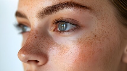 Obraz premium Side-by-side image of the T-zone before and after blackhead removal, emphasizing clean pores and refined skin texture, Soft Lighting, Crisp Detail