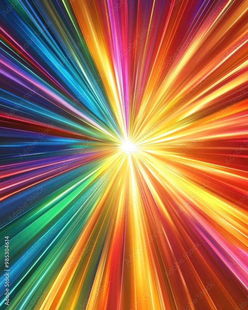 Poster abstract multicolored background featuring a burst of light with glossy effects and dynamic lines in