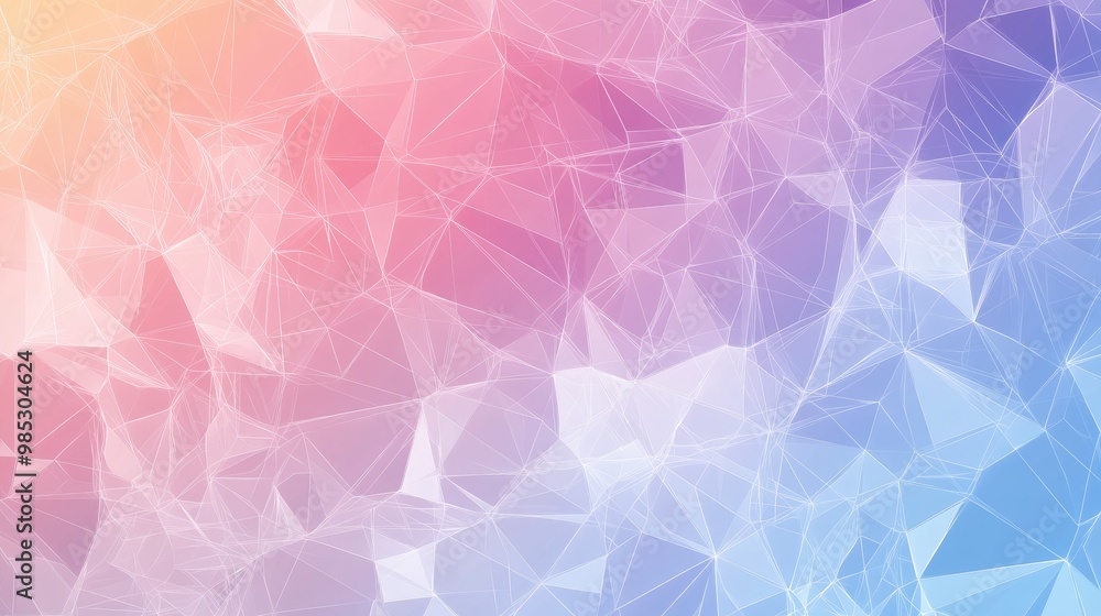 Poster low polygon triangular pattern background in line art style