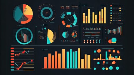 Obraz premium Dynamic 3D financial chart in red and blue showcasing market trends and data analysis