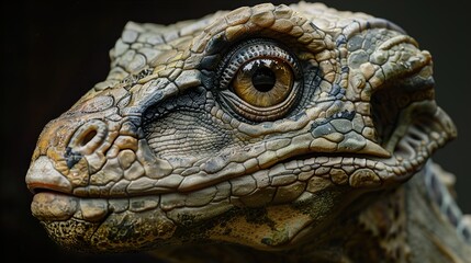 Close Up Portrait of a Dinosaur's Head