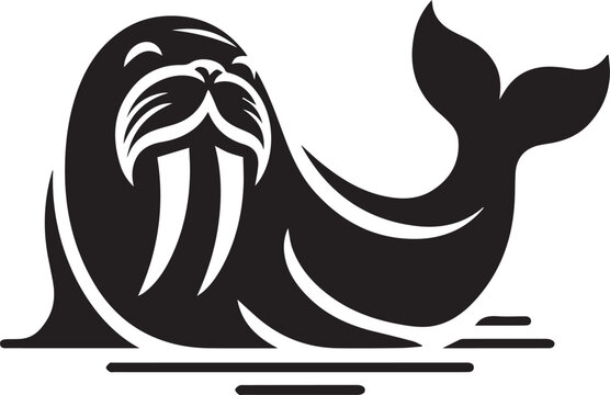 recommend clip art: black Walrus silhouette vector black and white