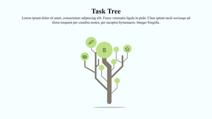 Obraz premium Illustration of a tree where the trunk represents available time, and each branch represents a different task.