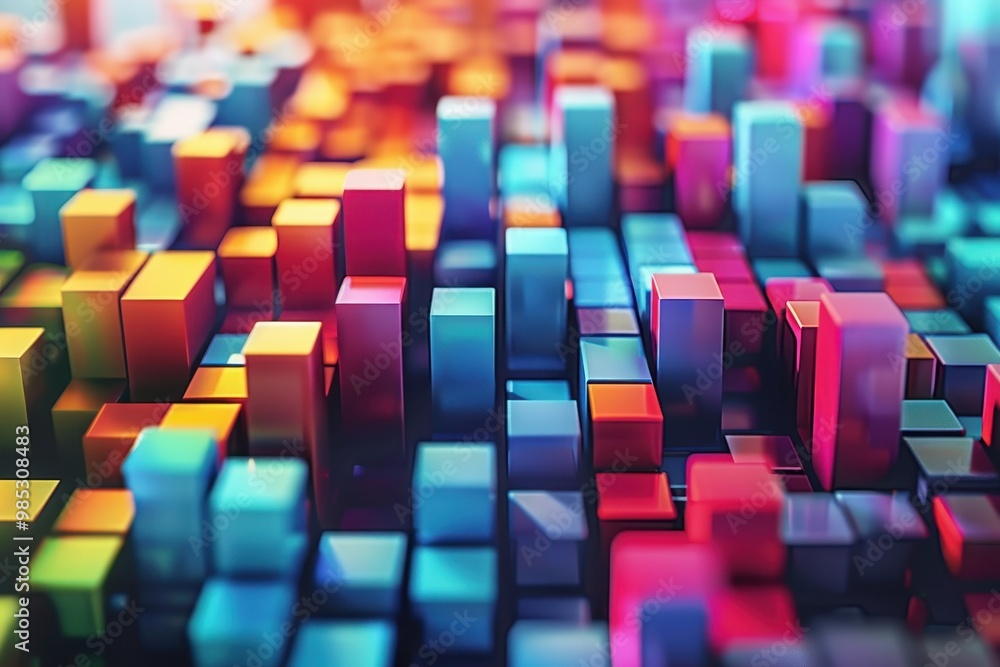 Poster a colorful image of blocks with different colors and sizes