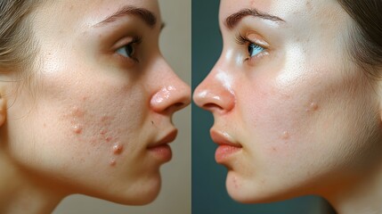 Testimonial of successful blackhead removal with chemical exfoliation, showcasing before-and-after photos of clogged pores transforming into smooth, clear skin