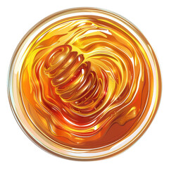 A honeycomb is shown in a glass bowl