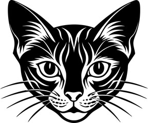 Cat head shape silhouette vector art.This is an editable and printable vector eps file