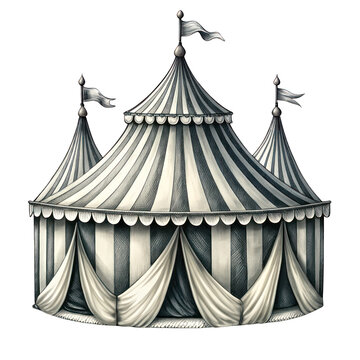 recommend clip art: hand drawn circus tent design element black