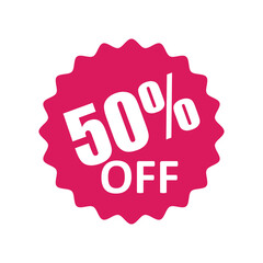 50 percent off sale icon, simple illustration for web and app..eps