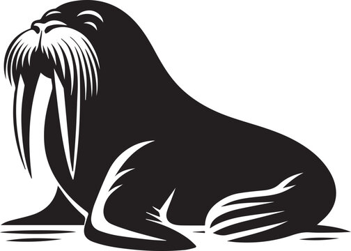 recommend clip art: black Walrus silhouette vector black and white