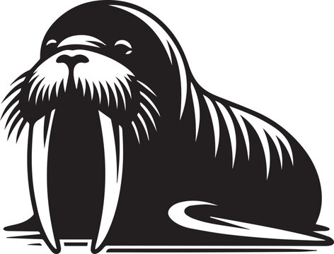 recommend clip art: black Walrus silhouette vector black and white