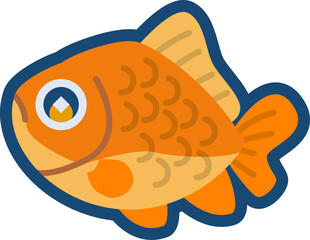 かわいい金魚（隼人和金）のイラスト	