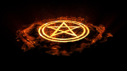 Ritual Summoning burning fire circle