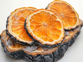 Orange Slices Resin Art - Unique Wood Decor