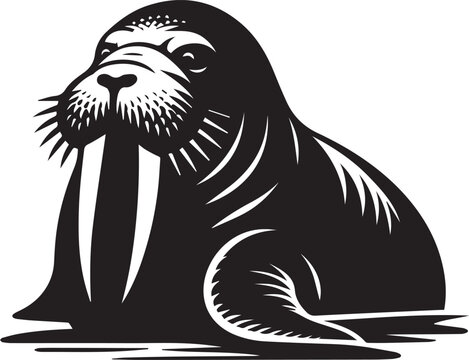 recommend clip art: black Walrus silhouette vector black and white