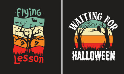 Halloween Typography T shirt Design For POD