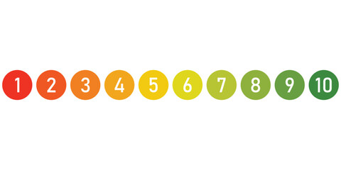 Set of isolated round number icons for vector illustration.