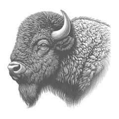 bison vector illustration © CROP MEDIA