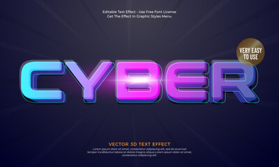 Creative 3d text cyber style effect