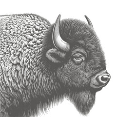 bison vector illustration © CROP MEDIA