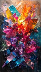 Fototapeta premium Abstract Colorful Crystal Cluster Artwork