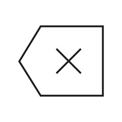 Delete Icon Design. Black Out Line Icon.
