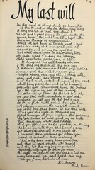 Handwritten last will with a fountain pen on paper