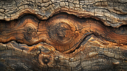 Fototapeta premium Closeup of Knotted Wood