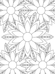 All these designs are hand-drawn and unique 
Flower Beautiful black and white illustration for adult coloring book,
This is a printable Beautiful Zentangle Coloring page for KDP Interior, POD products