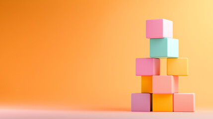 A roadmap formed from stacked building blocks, with each block representing a key stage of growth roadmap, growth, building blocks