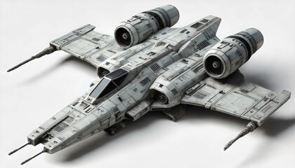 A powerful, advanced starfighter equipped with twin engines and sleek aerodynamic design, built for intense space combat