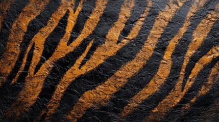 Fototapeta premium Realistic tiger texture patterns, rough black and orange stripes, showcase the natural beauty and fierce elegance of tiger fur. Very suitable for animal pattern backgrounds and wild animal themes