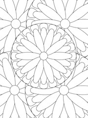 All these designs are hand-drawn and unique 
Flower Beautiful black and white illustration for adult coloring book,
This is a printable Beautiful Zentangle Coloring page for KDP Interior, POD products