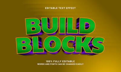 build blocks editable text effects with a play and kids theme