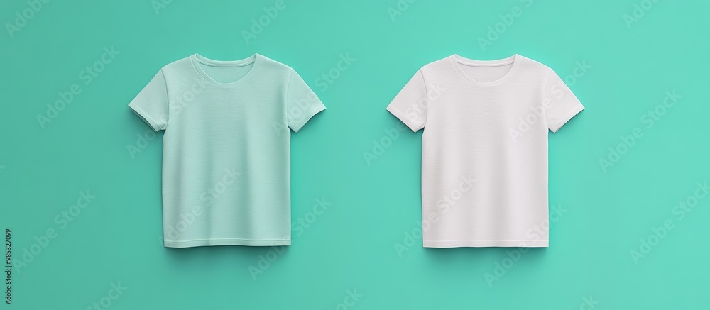 Poster flatlay mockup of a sleeveless t shirt showcasing front and back views for design presentation featu